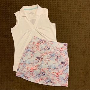 Pebble Beach Golf Skirt Skort and shirt sz S/M